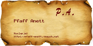 Pfaff Anett névjegykártya